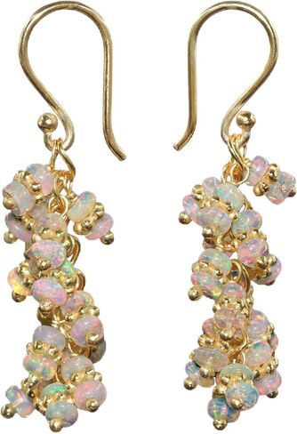 GOODSTONE JEWELS Handmade Gemstone Beaded Dangle Drop Earrings for Women in 925 Sterling Silver Stamped/Gold Plated | Birthstone Jewelry with Emerald, Ruby, Tanzanite & Multi Gemstones | Gift for Her in Kuwait
