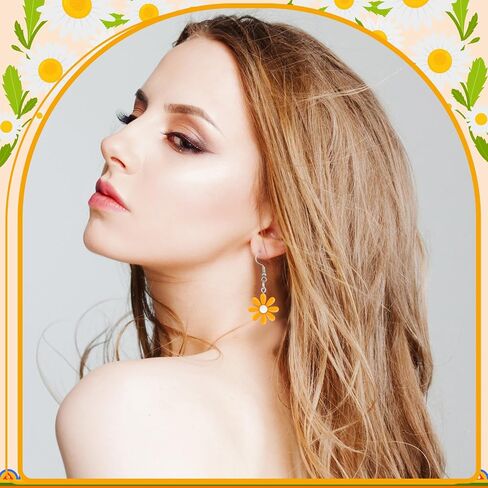Misdary 12 Pairs Daisy Flower Earrings for Women Cute Dangle Summer Drop Earrings Jewelry Gifts in Saudi Arabia