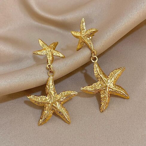 Hotoo Gold Sun Dangle أقراط للنساء الأطواق المتدلية ذات الأقراط in Kuwait