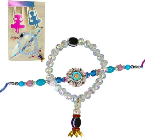 مجموعة من 2 style style rakhi لأخ و bhabhi | rakhi من أجل الأخ | Kada/Bracelet Rakhi لـ Bhabhi | Lumba for Bhabhi | Rakhi for Bhaiya Bhabhi in Saudi Arabia