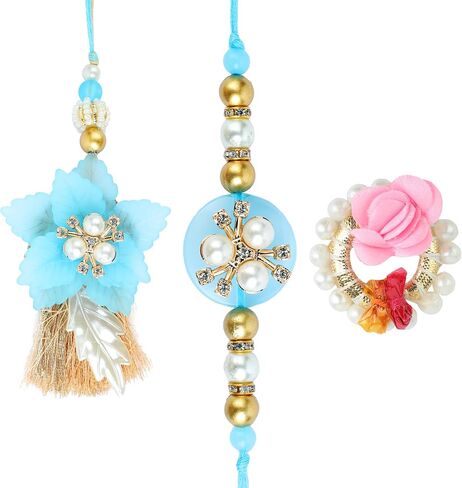 Rakhi Bhaiya Bhabhi مجموعة من 2 Rakhi للأخ و Bhabhi Rakhi Lumba مجموعة زوجين زوجين Rakhi الخيط سوار ل Raksha Bandhan مجموعة Rakhi أساور الأخ الأخ in Saudi Arabia