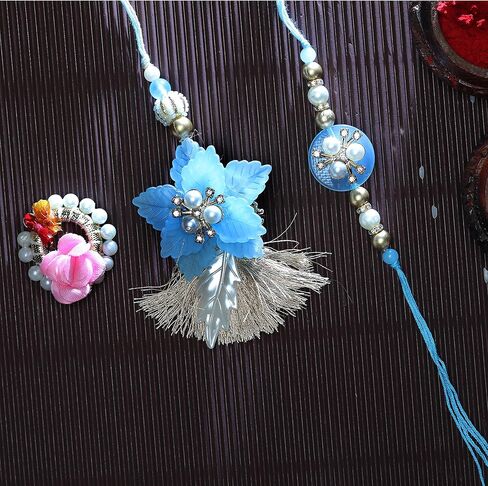 Rakhi Bhaiya Bhabhi مجموعة من 2 Rakhi للأخ و Bhabhi Rakhi Lumba مجموعة زوجين زوجين Rakhi الخيط سوار ل Raksha Bandhan مجموعة Rakhi أساور الأخ الأخ in Saudi Arabia