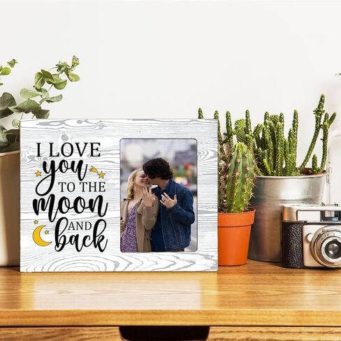 I Love You to The Moon and Back Wood Photo Frame,Couples Love Picture Frame for Girlfriend Boyfriend Couples in Saudi Arabia