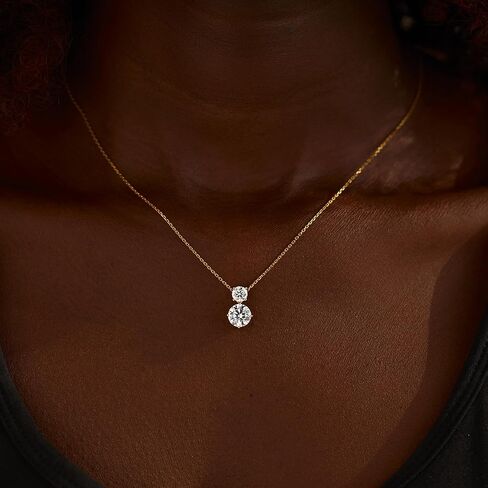 STORYJEWELLERY Cubic Zirconia Necklace, 18K Gold Plated Necklaces, Simple Sterling Silver Stone Necklace for Women, Elegant Wedding Necklaces for Brides, Gold Plated Jewelry for Women in Saudi Arabia