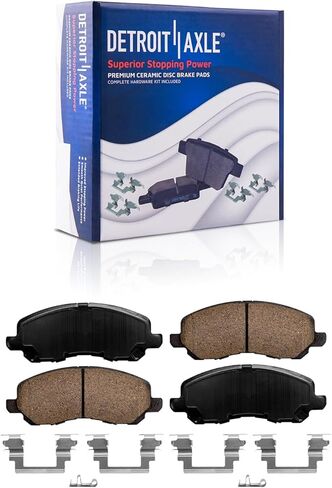 Detroit Axle - Brake Kit for Chrysler 200 Sebring Dodge Avenger Caliber Jeep Compass Patriot Drilled and Slotted Brake Rotors Ceramic Brakes Pads 11.57" inch Front and 10.32" inch Rear Rotors in Saudi Arabia