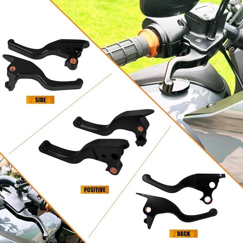 دراجة نارية فرامل القابض رافعة رافعة اليد 3 أصابع مناسبة لهارلي softail breakout fxbr low rider fxlr street bob fxbb 2018-2024 (Black) in Kuwait