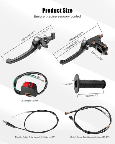 7/8" Folding Clutch Brake Lever Kit Fit for Apollo 70cc 110cc 125cc 150cc RFZ125 DBX15 DBX18 TaoTao DB17 DB27 Coolster M125 Xmotos Motorcycle, with Dirt Bike Throttle Cable Handle Grips in Saudi Arabia