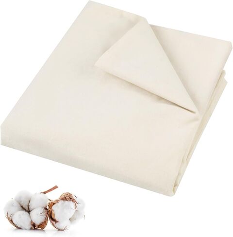 100% Cotton Muslin Fabric, 63 Inch X 2 Yards Unbleached Muslin Linen Fabric by The Yard, Medium Weight Draping Fabric Suitable for Sewing Embroidery, Garments, Crafts Material-Natural in Kuwait