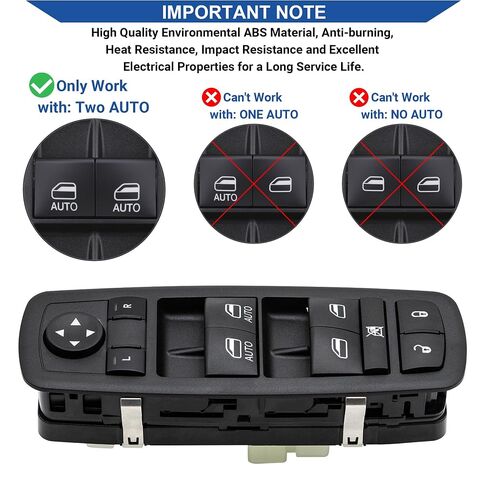 Master Power Window Switch Button Front Left Driver Side Compatible with 2011 2012 2013 Dodge Durango, Replaces OEM 68086693AC 68086693AE DWS2268, 2 Autos in Saudi Arabia