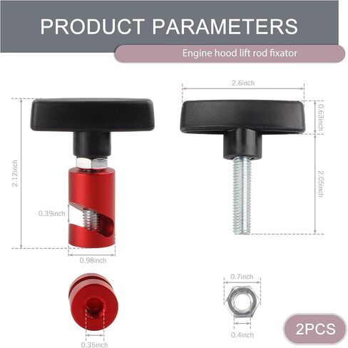 مشبك دعم رفع Shakas 2 PCS ، أداة دعامة دعامة محرك أقامال ، جهاز محمول مضاد للقفل ، Universal لمعظم السيارات (أحمر) in Saudi Arabia