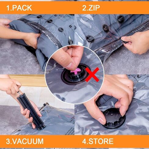 24 Pack Vacuum Storage Bags with Electric Pump, (5 Jumbo, 5 Large, 5 Medium, 5 Small, 4 Roll Up Bags) Space Saver Bag for Clothes, Mattress, Blanket, Duvets, Pillows, Comforters,Travel… in Kuwait
