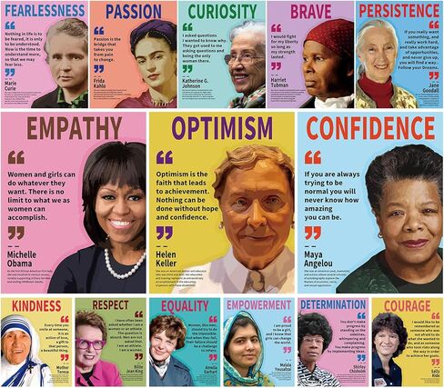 Womens History Month Decorations Posters 14pc Motivational Posters Famous Women in History Inspirational Positive Quotes Posters for Home, School, Classroom, Bulletin Board, Wall, Hallway Decor in Kuwait
