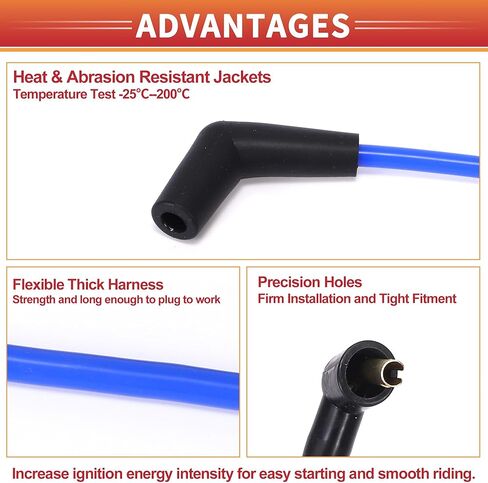 ACROPIX Car Spark Plug Coil Wires Ignition Coil Harness Cable Fit for Ford F-150 1979-1995 5.0L 5.8L SBF 302 - Pack of 10 in Saudi Arabia