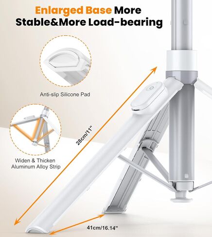 حامل ثلاثي تلقائي TONEOF مقاس 66 بوصة، حامل ثلاثي للهاتف يفتح تلقائيًا مع جهاز تحكم مغناطيسي قابل لإعادة الشحن، حامل ثلاثي القوائم لعصا سيلفي 360 درجة عموديًا وأفقيًا قابل للدوران، حامل ثلاثي ثابت للسفر لهاتف iPhone/Android (أبيض) in Kuwait