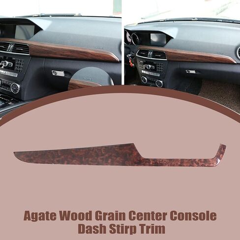 XQSMWF Agate Wood Grain Center Center Dash RIDP تقليم متوافق مع مرسيدس-بنز C-Class C180 C250 C300 C63 2013 2014 إكسسوارات محرك اليد اليسرى. in Kuwait