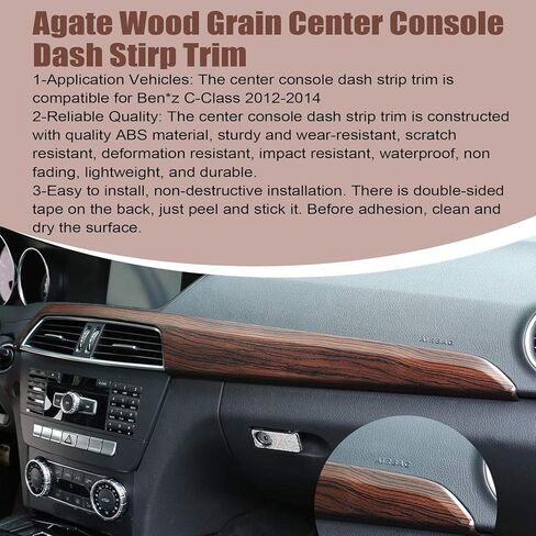 XQSMWF Agate Wood Grain Center Center Dash RIDP تقليم متوافق مع مرسيدس-بنز C-Class C180 C250 C300 C63 2013 2014 إكسسوارات محرك اليد اليسرى. in Kuwait