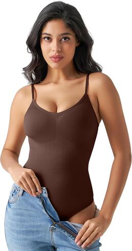 Bodysuit Shapewear for Women Shapewear Tummy Control Bodysuit Seamless Body Shaper Sleeveless Compression Tanks Tops in Saudi Arabia