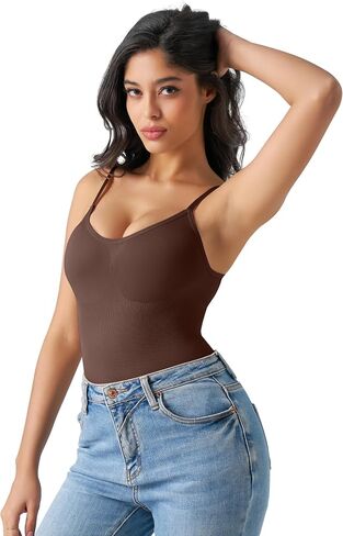Bodysuit Shapewear for Women Shapewear Tummy Control Bodysuit Seamless Body Shaper Sleeveless Compression Tanks Tops in Saudi Arabia