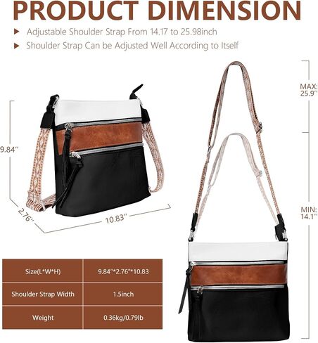Macadamla Weinas Crossbody Bag for Women Trendy Shoulder Handbag Soft Leather with Adjustable Strap Zipper Pocket in Saudi Arabia