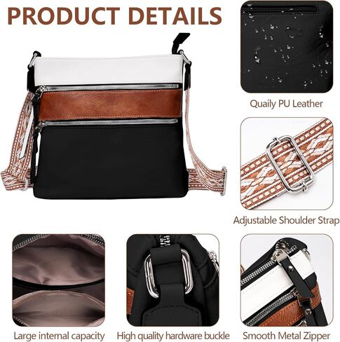 Macadamla Weinas Crossbody Bag for Women Trendy Shoulder Handbag Soft Leather with Adjustable Strap Zipper Pocket in Saudi Arabia