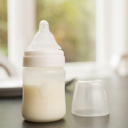 ميزان تغذية إيفين فلو + حلمة رضاعة سيليكون متوسطة التدفق خالية من مادة BPA واسعة الرقبة - من 3 أشهر فما فوق، 6 قيراط in Saudi Arabia