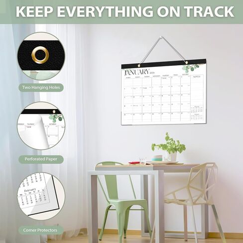 Desk Calendar 2025, January 2025 to June 2026, 18 Months, Large Size 17" x 12" Desktop/Wall Monthly Calendar with To Do List, Personal Desk Calendar Planner for Home, School, Office in Kuwait