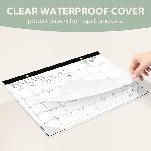 Desk Calendar 2025, January 2025 to June 2026, 18 Months, Large Size 17" x 12" Desktop/Wall Monthly Calendar with To Do List, Personal Desk Calendar Planner for Home, School, Office in Kuwait