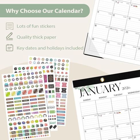 Desk Calendar 2025, January 2025 to June 2026, 18 Months, Large Size 17" x 12" Desktop/Wall Monthly Calendar with To Do List, Personal Desk Calendar Planner for Home, School, Office in Kuwait