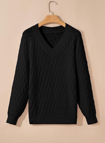 Sidefeel Women's Oversized Sweaters V Neck Long Sleeve Casual 2025 Fall Outfits Winter Clothes Trendy Pullover Tops in Saudi Arabia