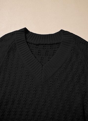 Sidefeel Women's Oversized Sweaters V Neck Long Sleeve Casual 2025 Fall Outfits Winter Clothes Trendy Pullover Tops in Saudi Arabia