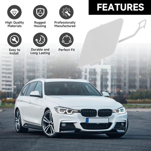 غطاء غطاء خطاف القطر الخلفي لـ BMW 328i / 335i 2012-2015 لـ BMW 320i / 320i Xdrive / 335i Xdrive 2013-2015 | متينة وقوية | 51127312748 | قبعة غطاء ثقب العيون خطاف السحب in Kuwait