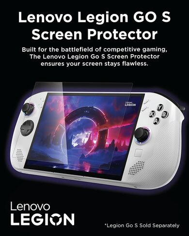 واقي شاشة Lenovo Legion Go - زجاج واقي رفيع للغاية بسمك 0.33 ملم مع صلابة 9H - يحمي من السقوط والخدوش والخدوش - سهل الاستخدام وشفافية عالية in Saudi Arabia