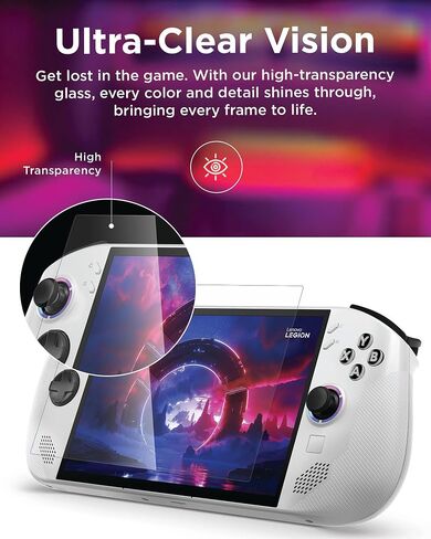 واقي شاشة Lenovo Legion Go - زجاج واقي رفيع للغاية بسمك 0.33 ملم مع صلابة 9H - يحمي من السقوط والخدوش والخدوش - سهل الاستخدام وشفافية عالية in Saudi Arabia