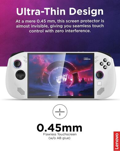 واقي شاشة Lenovo Legion Go - زجاج واقي رفيع للغاية بسمك 0.33 ملم مع صلابة 9H - يحمي من السقوط والخدوش والخدوش - سهل الاستخدام وشفافية عالية in Saudi Arabia