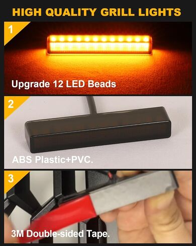 LED Amber Grill Lights لعام 2019-2024 2025 شيفروليه سيلفرادو مصابيح مصابيح Silverado 1500 2500 3500 ملحقات الشبكة الأمامية in Kuwait