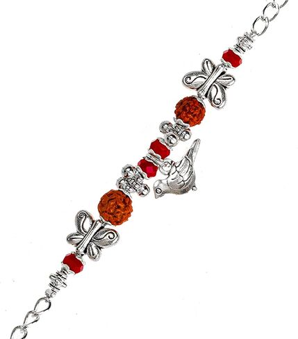 Set of 4 Rakhi Lumba for Brother Bhabhi Bhatija Bhaiya Bhai Raksha Bandhan Rakhi Thread with Roli Chawal Gift Pack in Saudi Arabia