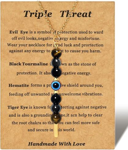 Ronglry Healing Crystals and Stones Necklace Spiritual Crystal Necklace for Women Men Anxiety Necklace Empath Protection New Beginnings Gifts Crystal Pendant Necklace Healing Crystals Jewelry in Kuwait