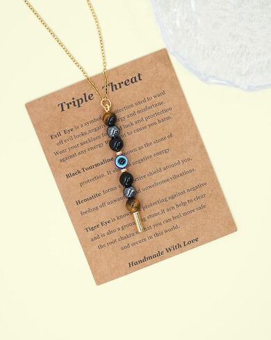 Ronglry Healing Crystals and Stones Necklace Spiritual Crystal Necklace for Women Men Anxiety Necklace Empath Protection New Beginnings Gifts Crystal Pendant Necklace Healing Crystals Jewelry in Kuwait