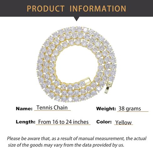 14K Gold Over S925 Necklace with Single-Row Hip-Hop Moissanite Tennis Chain – Simplicity Meets Elegance. The Beautiful Gift for Those Who Appreciate Classic Charm,Father's Day Gifts for Dad in Kuwait