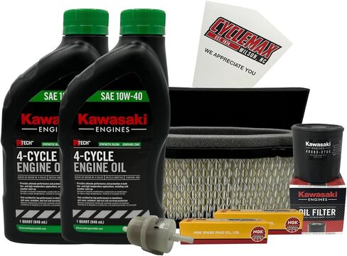 Tune Up Kit 10W-40 مع شمعات الإشعال متوافقة مع Kawasaki 99969-6525 متوافق مع FH601V FH641V FH661V FH680V FH721V in Saudi Arabia