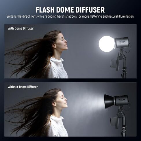 NEEWER CRS7 Softbox Diffusion Dome with 3 Adapter Rings, Compatible with Godox V1 NEEWER Z1 Z2 Round Head Flash and Square Speedlite Z760 and More, NEEWER Mount for Video Light MS60B MS60C MS150B in Saudi Arabia