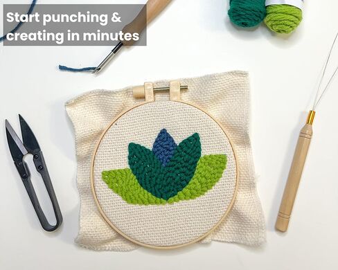 Dabline Punch Needle Kit for Beginners and Adults Set of 6 | Stress Relief DIY Craft - Complete Punch Needle Starter Kit with Designs & Supplies in Kuwait