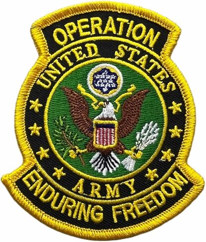 US Army Licensed Official Operation Enduring Freedom 3.5 inch Iron on Hat Embroidered Patch EE1170 F7D3D in Saudi Arabia