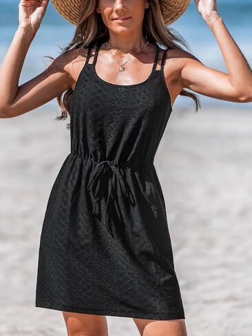CUPSHE WOMENT SWIMSUT تستر فوق الأسلحة السباغيتي الأشرطة الصيفية MINI BASK TIE TIN in Kuwait
