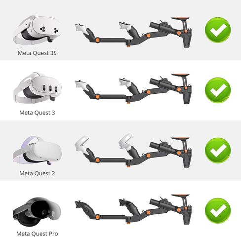 قابل للتعديل VR Gunstock متوافق مع Meta Quest 3 / Quest 3S Gun Stock | مرفق مغناطيسي | طول Adjuatale | درجة وحدة التحكم وزوايا ياو قابلة للضبط | مصنوع لسلسلة Meta Quest in Saudi Arabia