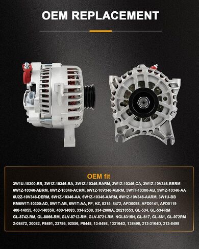 ROADFAR New Alternator Compatible 2003 2004 2005 2006 2007 2008 for Ford for Crown Victoria Base/LWB 4.6L,2006-2008 for Ford for Crown Victoria Fleet 4.6L, Replace 8315 in Saudi Arabia