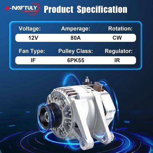 Alternator Replacement for 2003-2008 Toyota Corolla 1.8L, Toyota Matrix, Celica, MR2 Spyder, Pontiac Vibe 2003 2004 2005 2006 2007 2008, High Output Alternator Replace 13878, 27060-22040 in Saudi Arabia