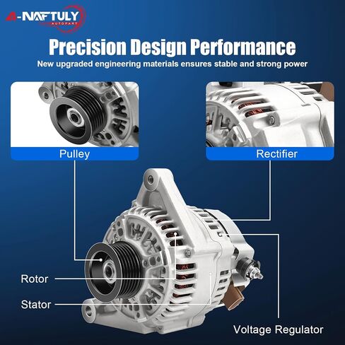 Alternator Replacement for 2003-2008 Toyota Corolla 1.8L, Toyota Matrix, Celica, MR2 Spyder, Pontiac Vibe 2003 2004 2005 2006 2007 2008, High Output Alternator Replace 13878, 27060-22040 in Saudi Arabia