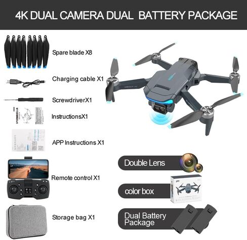 Newly upgraded 2.0 ultra-long range GPS drone for adults,Suitable for adults, one-button control, one-button takeoff/landing, four-side obstacle avoidance, brushless power, 50x zoom zoom, taking perfect photos in one step in Kuwait