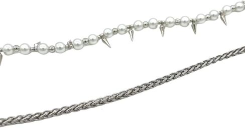 PINKPIN Double-Layer Jeans Keychain with Beads, Spikes & Fringe Waist/Bag Wallet for Men & Women in Saudi Arabia
